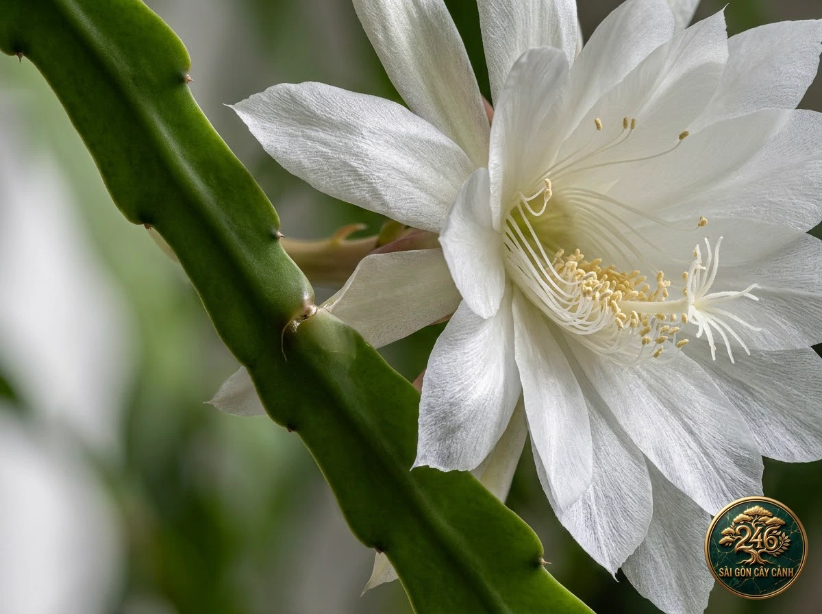 Hoa quỳnh trắng nở đêm (Epiphyllum oxypetalum): đặc điểm nhận diện