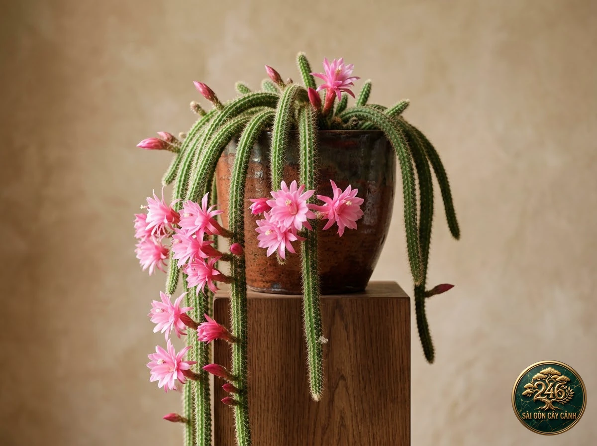 Xương rồng đuôi chuột hoa hồng (Disocactus flagelliformis): hình ảnh hồ sơ
