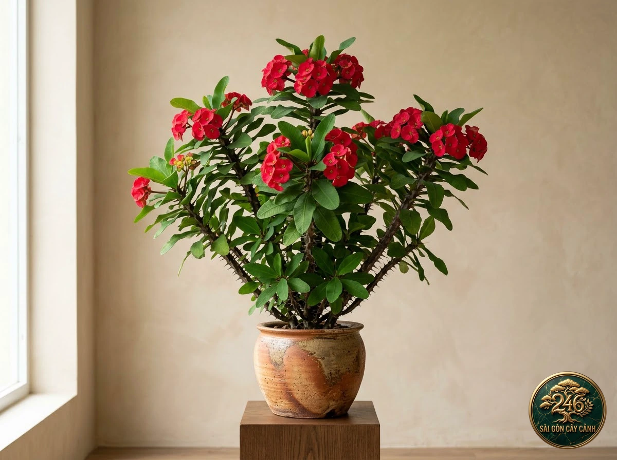 Cây hoa xương rồng bát tiên (Euphorbia milii): hình ảnh hồ sơ