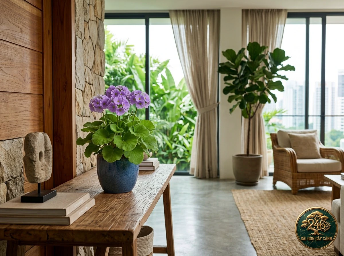 Poison primrose (Primula obconica): interior living-space styling