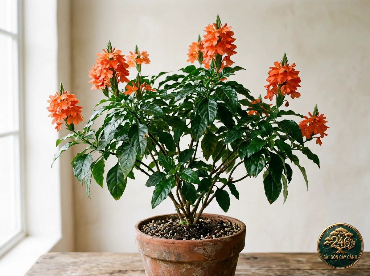 Hình ảnh hồ sơ Cây hoa hỏa pháo cam (Crossandra infundibuliformis)