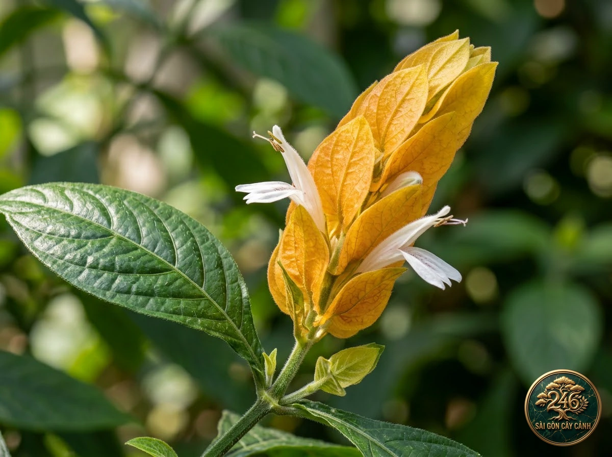 Golden shrimp plant (Pachystachys lutea): morphological identification
