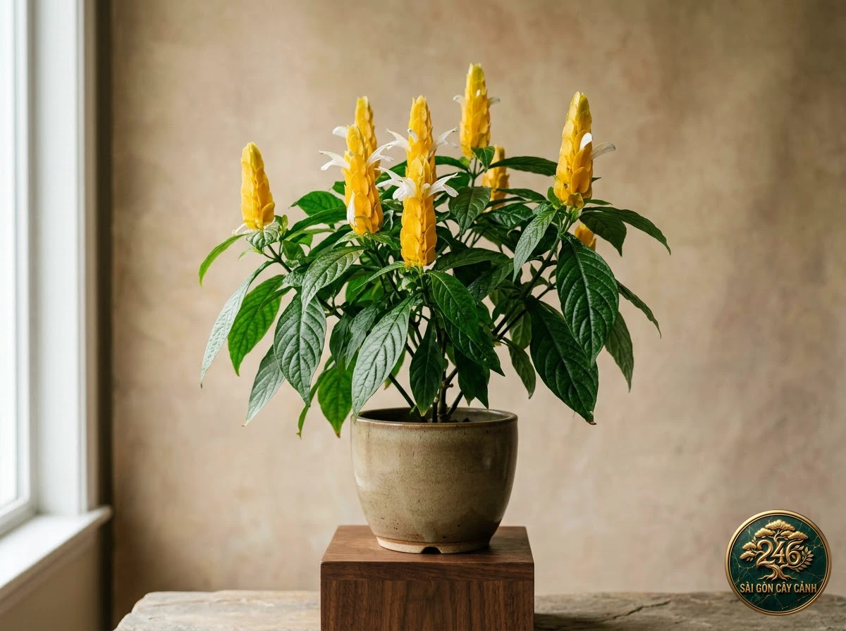 Cây hoa hoàng đầu đền vàng (Pachystachys lutea): hình ảnh hồ sơ