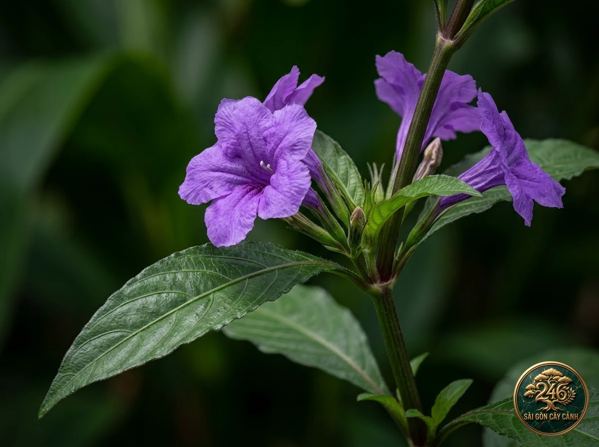 Cây hoa chiều tím thanh mảnh (Ruellia simplex): đặc điểm nhận diện