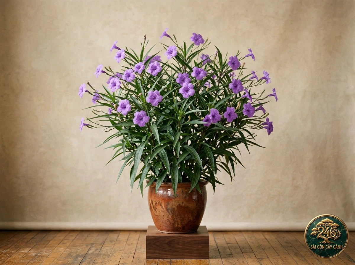 Cây hoa chiều tím thanh mảnh (Ruellia simplex): hình ảnh hồ sơ