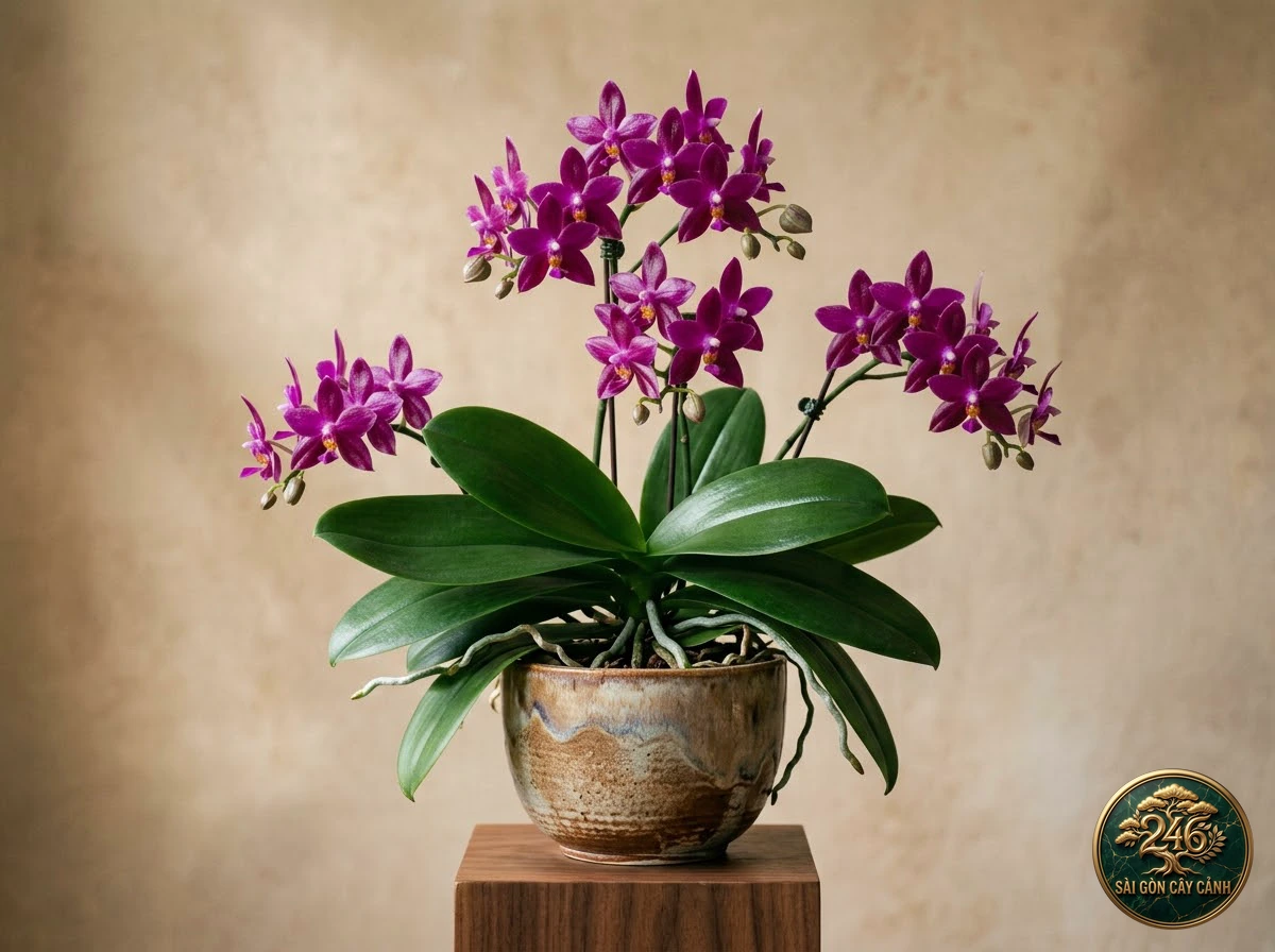 Lan hồ điệp đỏ bóng rực rỡ (Phalaenopsis pulchra): hình ảnh hồ sơ