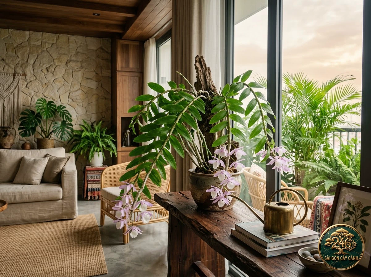 Lan phi điệp tím giã hạc (Dendrobium anosmum): bố trí trong không gian sống