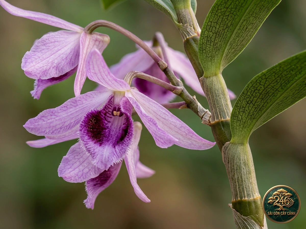 Lan phi điệp tím giã hạc (Dendrobium anosmum): đặc điểm nhận diện