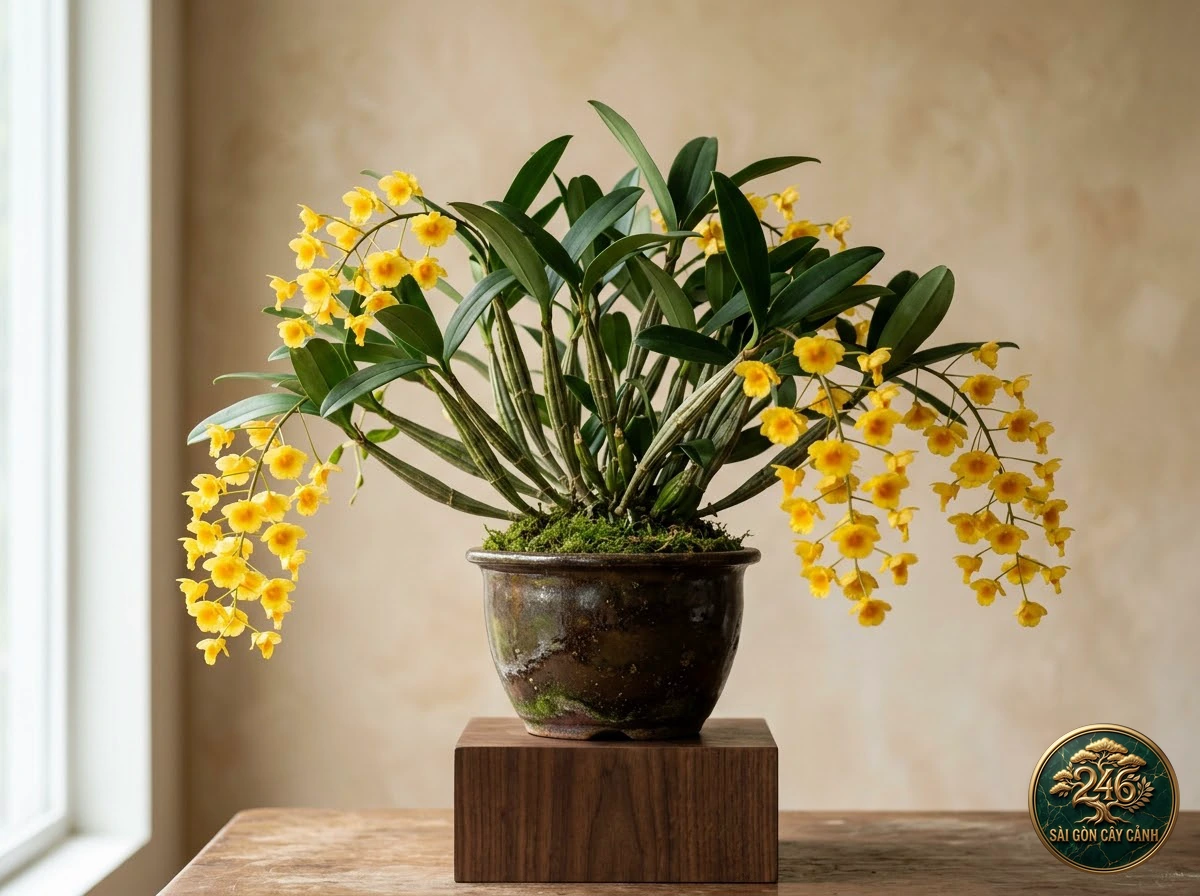 Lan vảy rồng hoàng lạp mini (Dendrobium lindleyi): hình ảnh hồ sơ