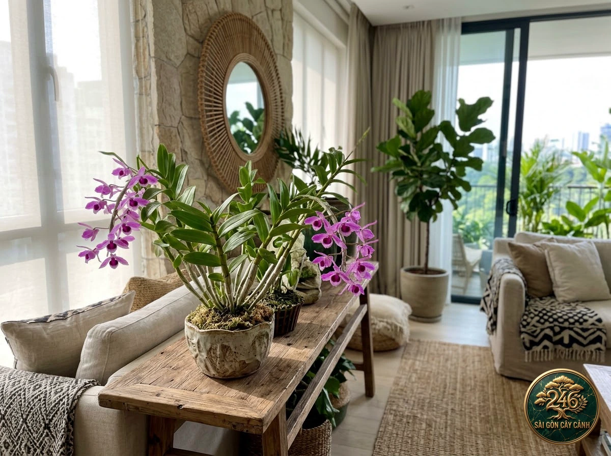 Lan hoàng thảo hoa vuông hồng (Dendrobium farmeri): đặc điểm nhận diện