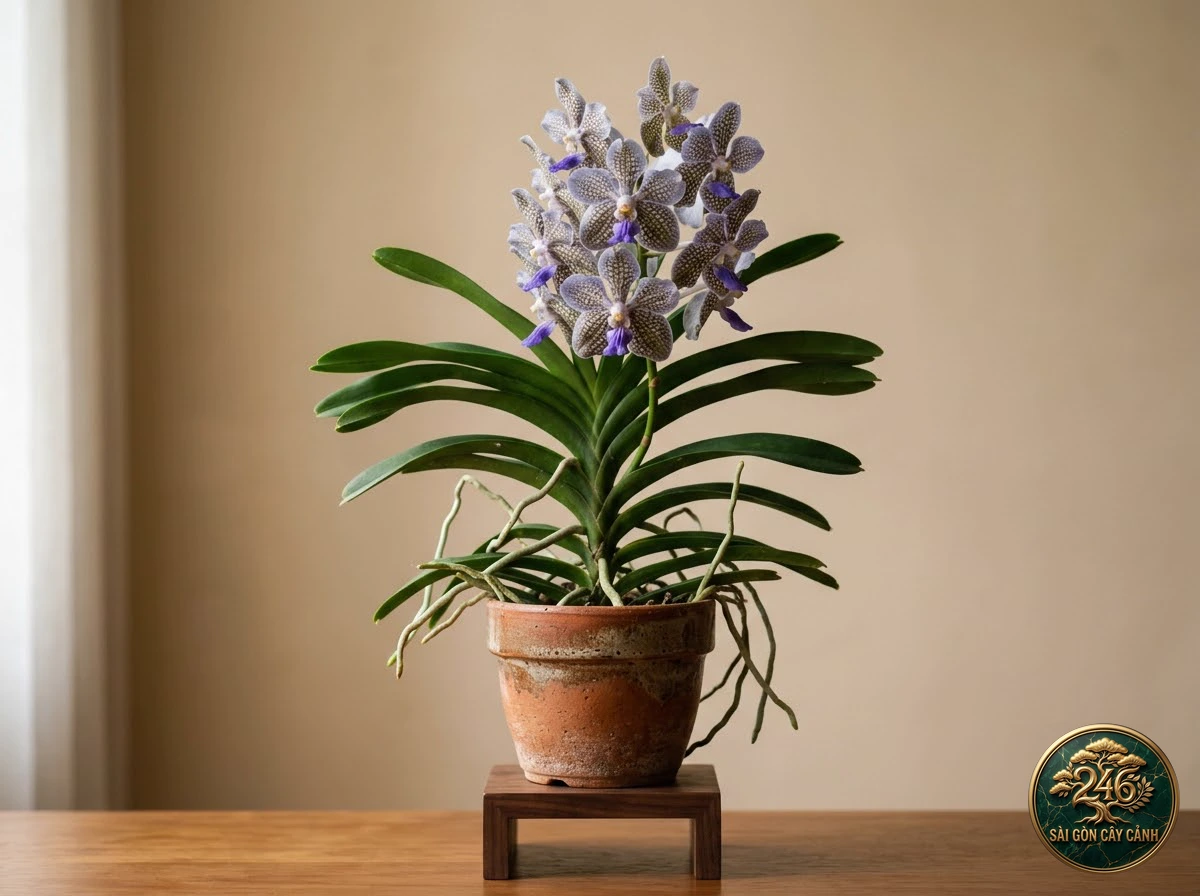 Lan vanda caro sọc lưới xám (Vanda tessellata) - Chân dung hình thái chuẩn Sài Gòn Cây Cảnh