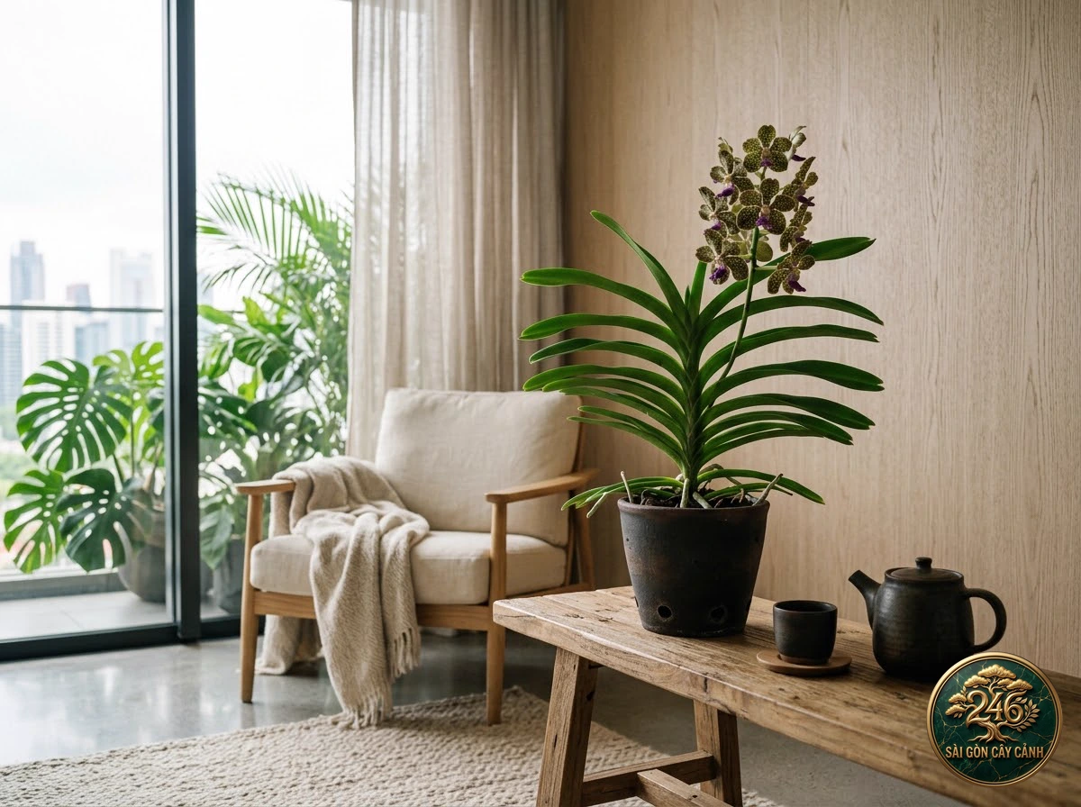 Lan vanda đốm nâu benson (Vanda bensonii) - Ứng dụng không gian chuẩn Sài Gòn Cây Cảnh
