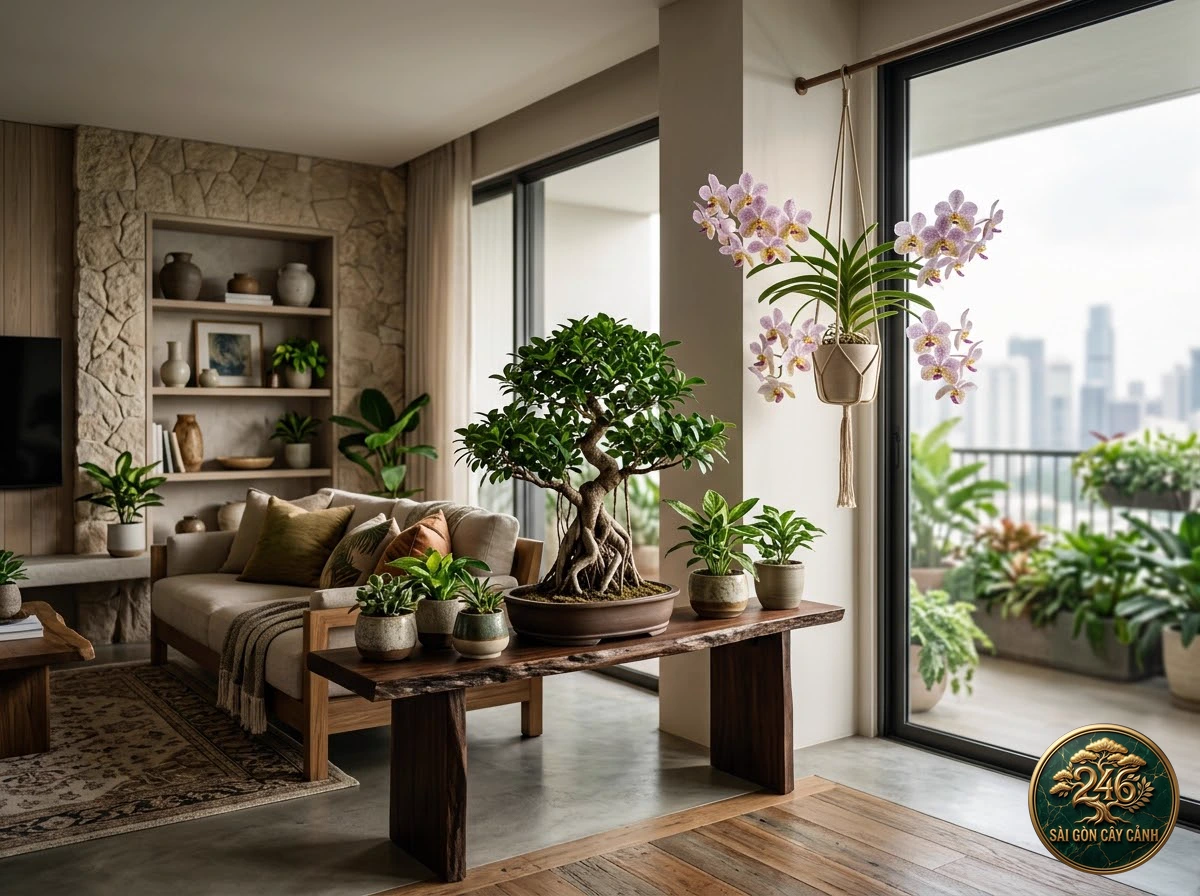 Lan vanda hoa cà nhạt (Vanda lilacina) - Ứng dụng không gian chuẩn Sài Gòn Cây Cảnh