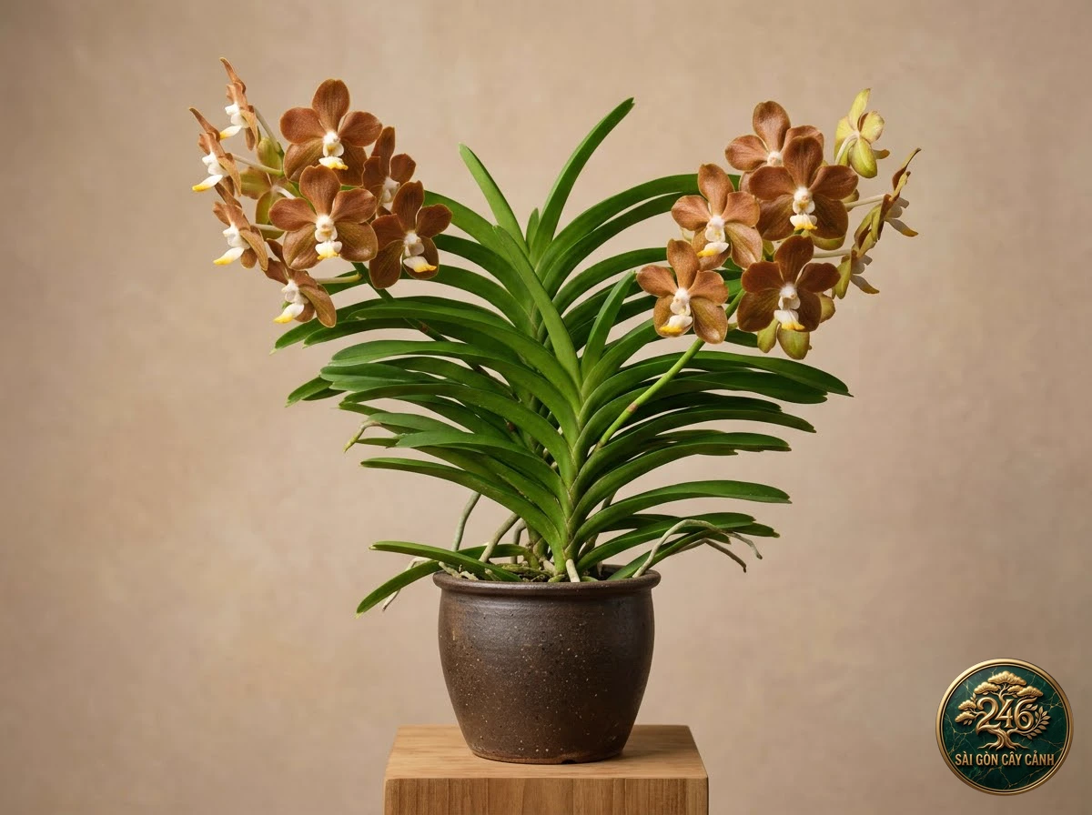 Lan vanda màu đồng nâu (Vanda concolor) - Chân dung hình thái chuẩn Sài Gòn Cây Cảnh
