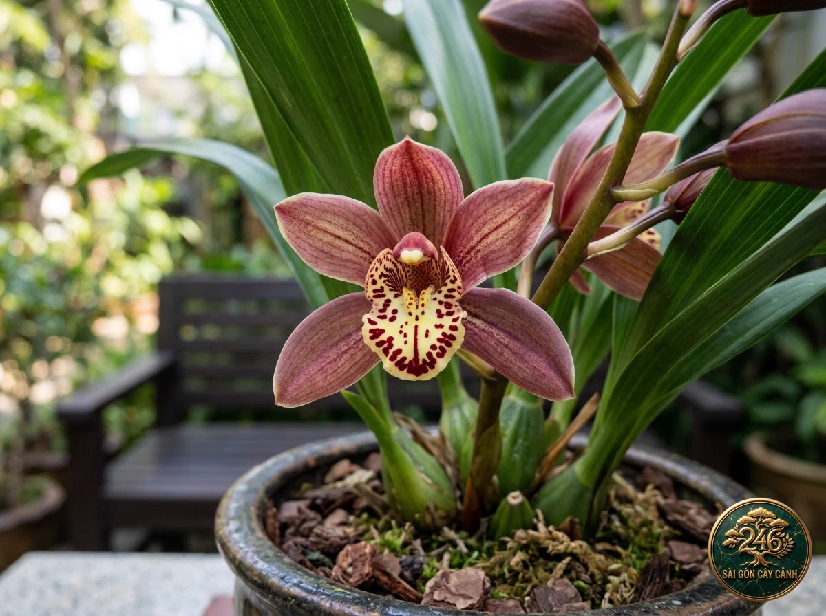 Lan địa lan hoa tết xuân (Cymbidium sinense) - Đặc điểm nhận diện chuẩn Sài Gòn Cây Cảnh