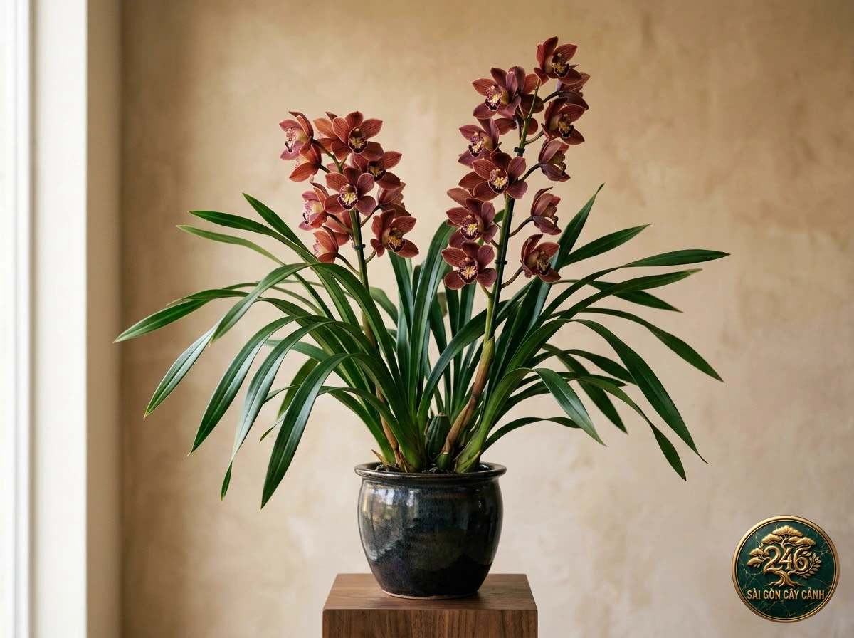 Lan địa lan hoa tết xuân (Cymbidium sinense) - Chân dung hình thái chuẩn Sài Gòn Cây Cảnh