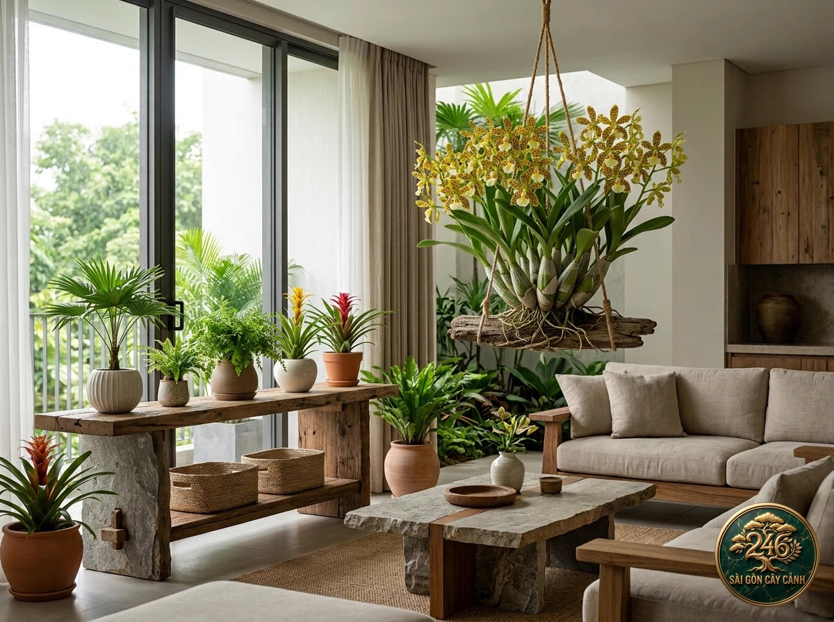 Lan kiếm dừa treo hoa dài (Cymbidium finlaysonianum) - Chân dung hình thái chuẩn Sài Gòn Cây Cảnh