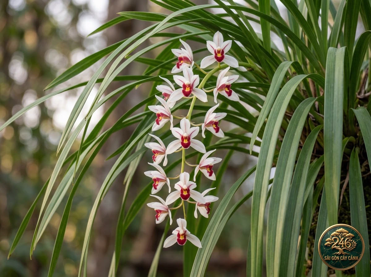 Lan kiếm bạch ngọc đỏ day (Cymbidium dayanum) - Ứng dụng không gian chuẩn Sài Gòn Cây Cảnh
