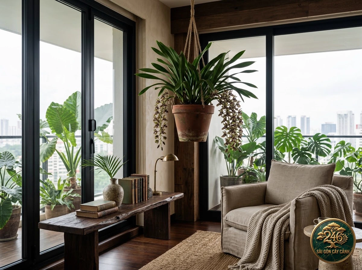 Lan địa lan chùm rủ devon (Cymbidium devonianum) - Ứng dụng không gian chuẩn Sài Gòn Cây Cảnh
