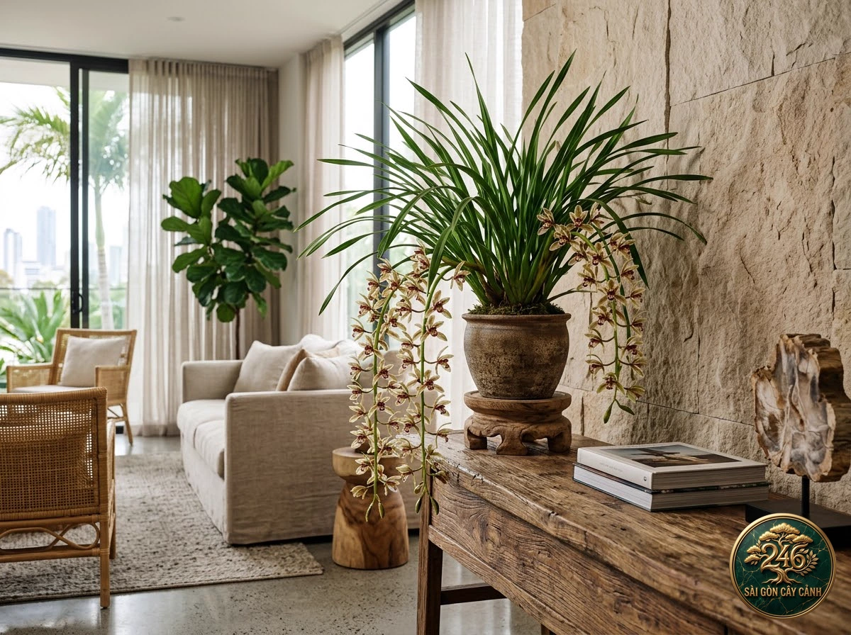 Lan địa lan chùm rủ devon (Cymbidium devonianum) - Chân dung hình thái chuẩn Sài Gòn Cây Cảnh