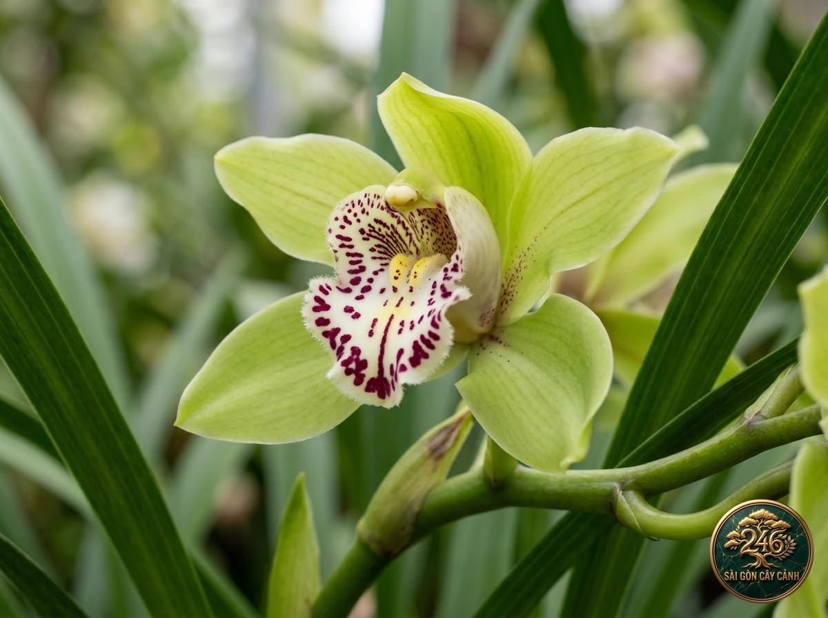 Lan địa lan hoa xanh ngọc hooker (Cymbidium hookerianum) - Ứng dụng không gian chuẩn Sài Gòn Cây Cảnh