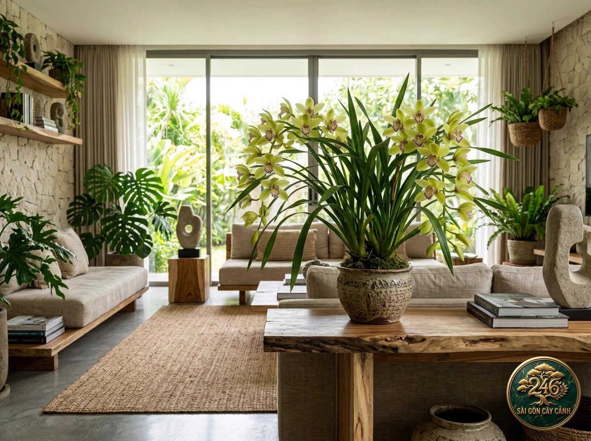 Lan địa lan hoa vàng hổ irido (Cymbidium iridioides) - Chân dung hình thái chuẩn Sài Gòn Cây Cảnh