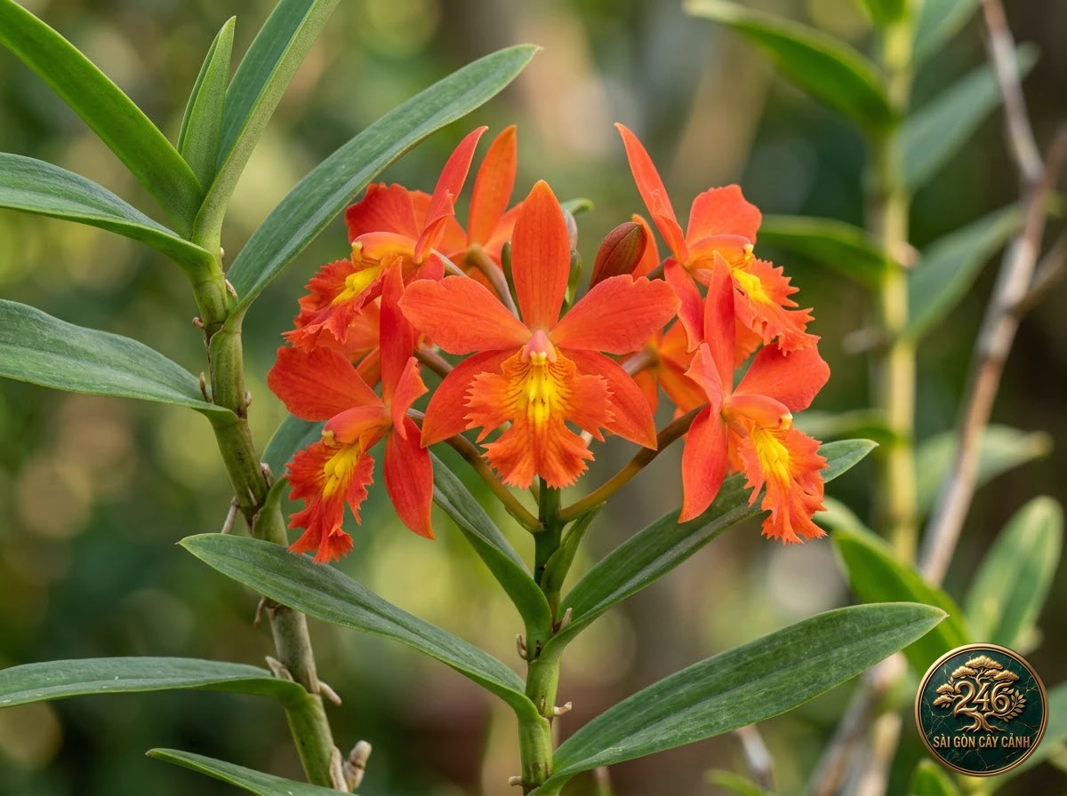 Lan thạch hộc lửa leo (Epidendrum radicans) - Ứng dụng không gian chuẩn Sài Gòn Cây Cảnh