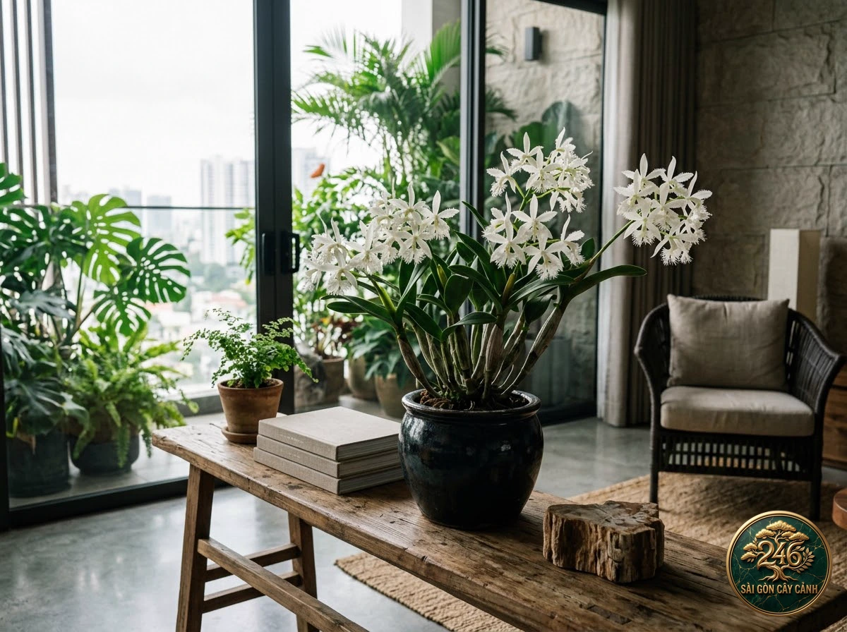Lan thạch hộc dạ hương đêm (Epidendrum nocturnum) - Chân dung hình thái chuẩn Sài Gòn Cây Cảnh