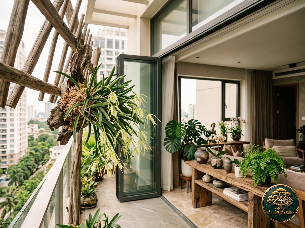 Hooded brassavola (Brassavola cucullata) - Interior styling Saigon Cay Canh standard