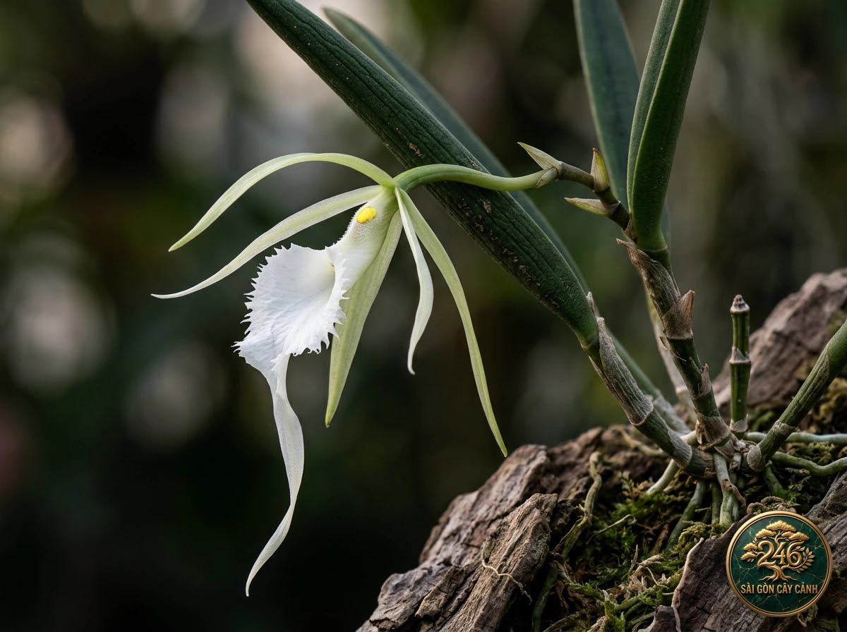Hooded brassavola (Brassavola cucullata) - Identification close-up Saigon Cay Canh standard