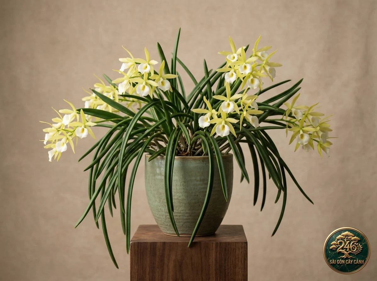 Lan dạ hương lá roi dài (Brassavola flagellaris) - Chân dung hình thái chuẩn Sài Gòn Cây Cảnh