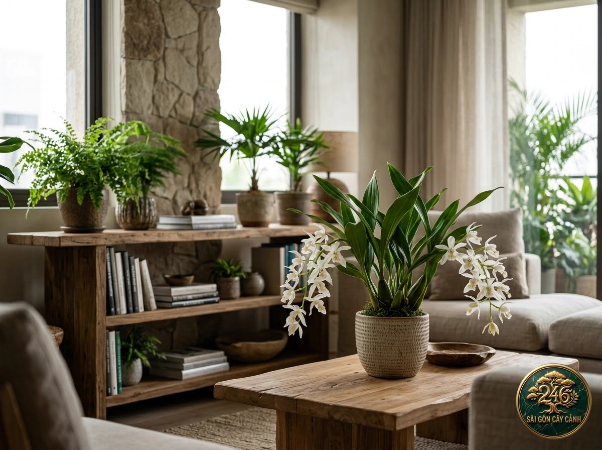 Flaccid coelogyne (Coelogyne flaccida) - Interior styling Saigon Cay Canh standard