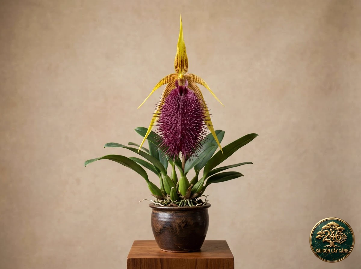 Lan lọng hoa khổng lồ môi gai (Bulbophyllum echinolabium) - Chân dung hình thái chuẩn Sài Gòn Cây Cảnh