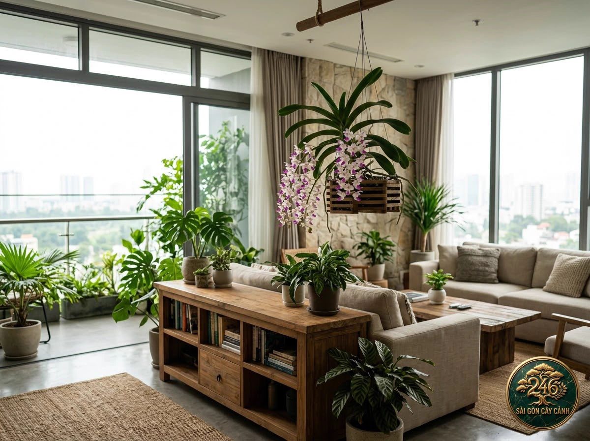 Lan giáng hương đuôi cáo móc (Aerides falcata) - Ứng dụng không gian chuẩn Sài Gòn Cây Cảnh