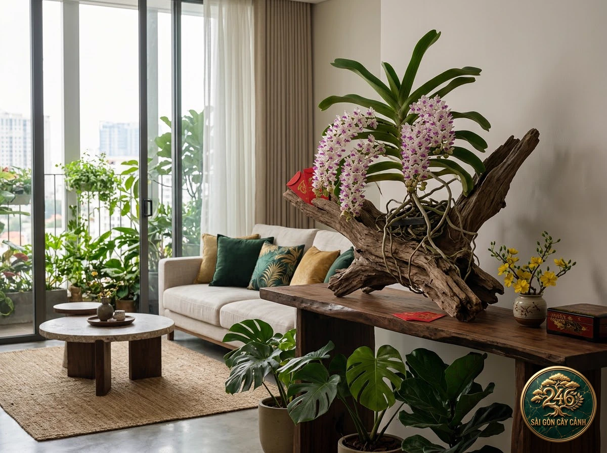 Giant rhynchostylis (Rhynchostylis gigantea) - Interior styling Saigon Cay Canh standard
