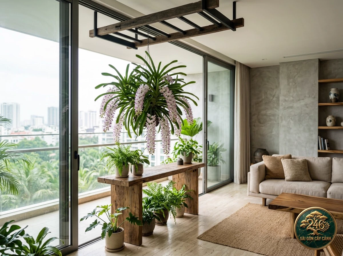 Foxtail orchid retusa (Rhynchostylis retusa) - Interior styling Saigon Cay Canh standard