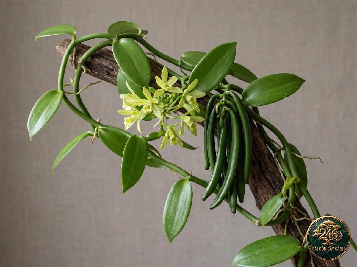 Lan vani chiết xuất hương liệu (Vanilla planifolia) - Chân dung hình thái chuẩn Sài Gòn Cây Cảnh