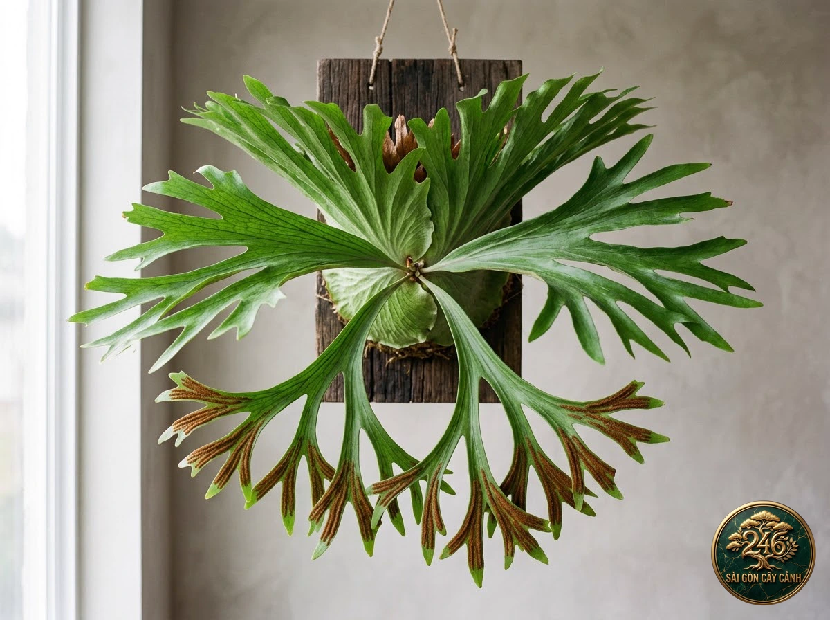 Cây ổ rồng đại vương khổng lồ (Platycerium grande) - Chân dung hình thái chuẩn Sài Gòn Cây Cảnh