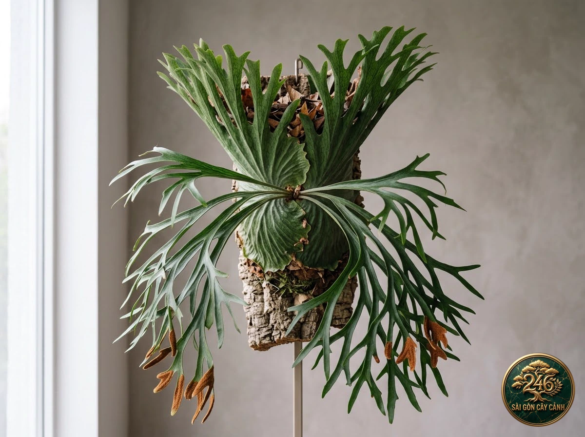 Cây ổ rồng lá khiên holttum (Platycerium holttumii) - Chân dung hình thái chuẩn Sài Gòn Cây Cảnh