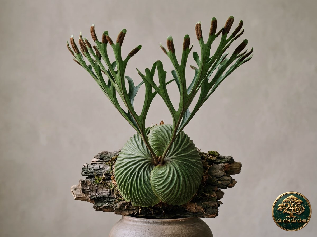 Cây ổ rồng tổ kiến dựng đứng (Platycerium ridleyi) - Chân dung hình thái chuẩn Sài Gòn Cây Cảnh