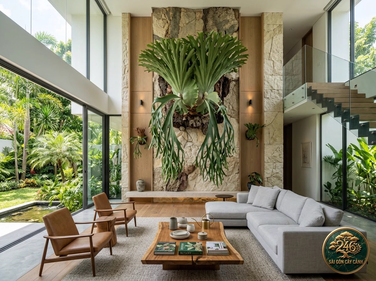 Queen staghorn fern (Platycerium wandae) - Interior styling Saigon Cay Canh standard