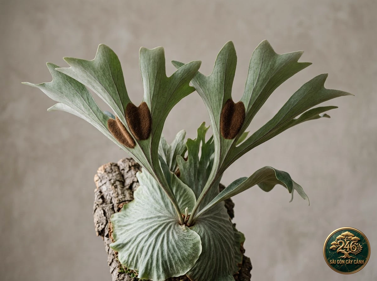 Cây ổ rồng cánh tam giác (Platycerium stemaria) - Chân dung hình thái chuẩn Sài Gòn Cây Cảnh