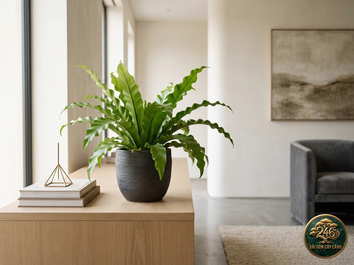 Cây dương xỉ tổ chim úc đại lợi (Asplenium australasicum) - Chân dung hình thái chuẩn Sài Gòn Cây Cảnh