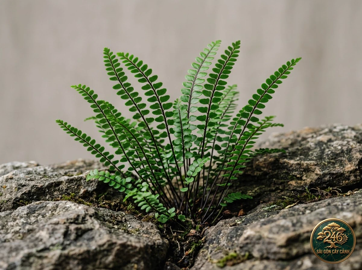 Maidenhair spleenwort (Asplenium trichomanes) - Identification close-up Saigon Cay Canh standard