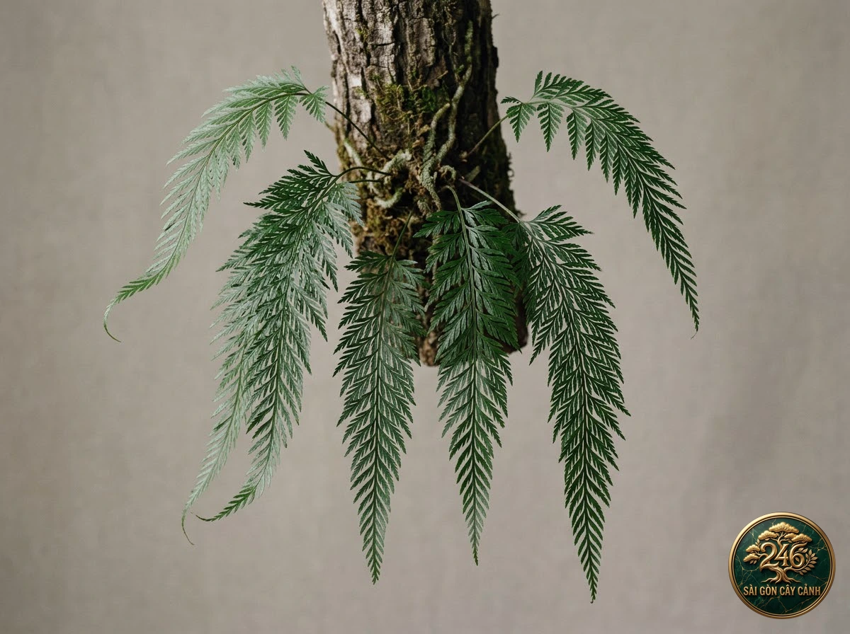 Weeping spleenwort (Asplenium flaccidum) - Identification close-up Saigon Cay Canh standard