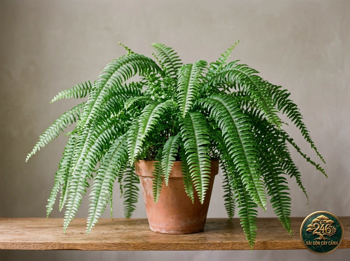 Cây dương xỉ boston kiếm rủ (Nephrolepis exaltata) - Chân dung hình thái chuẩn Sài Gòn Cây Cảnh
