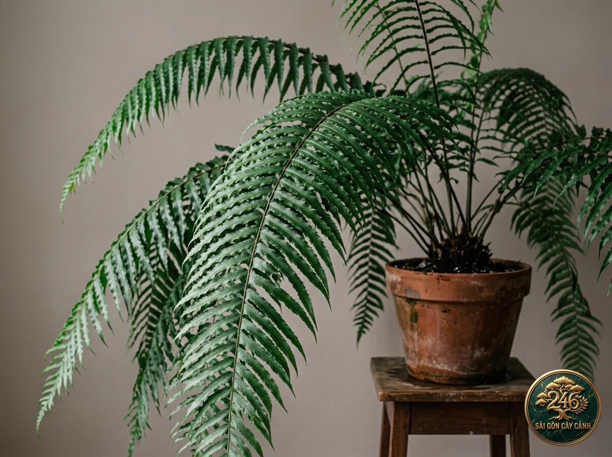 Cây dương xỉ răng cưa kép lớn (Nephrolepis biserrata) - Đặc điểm nhận diện chuẩn Sài Gòn Cây Cảnh