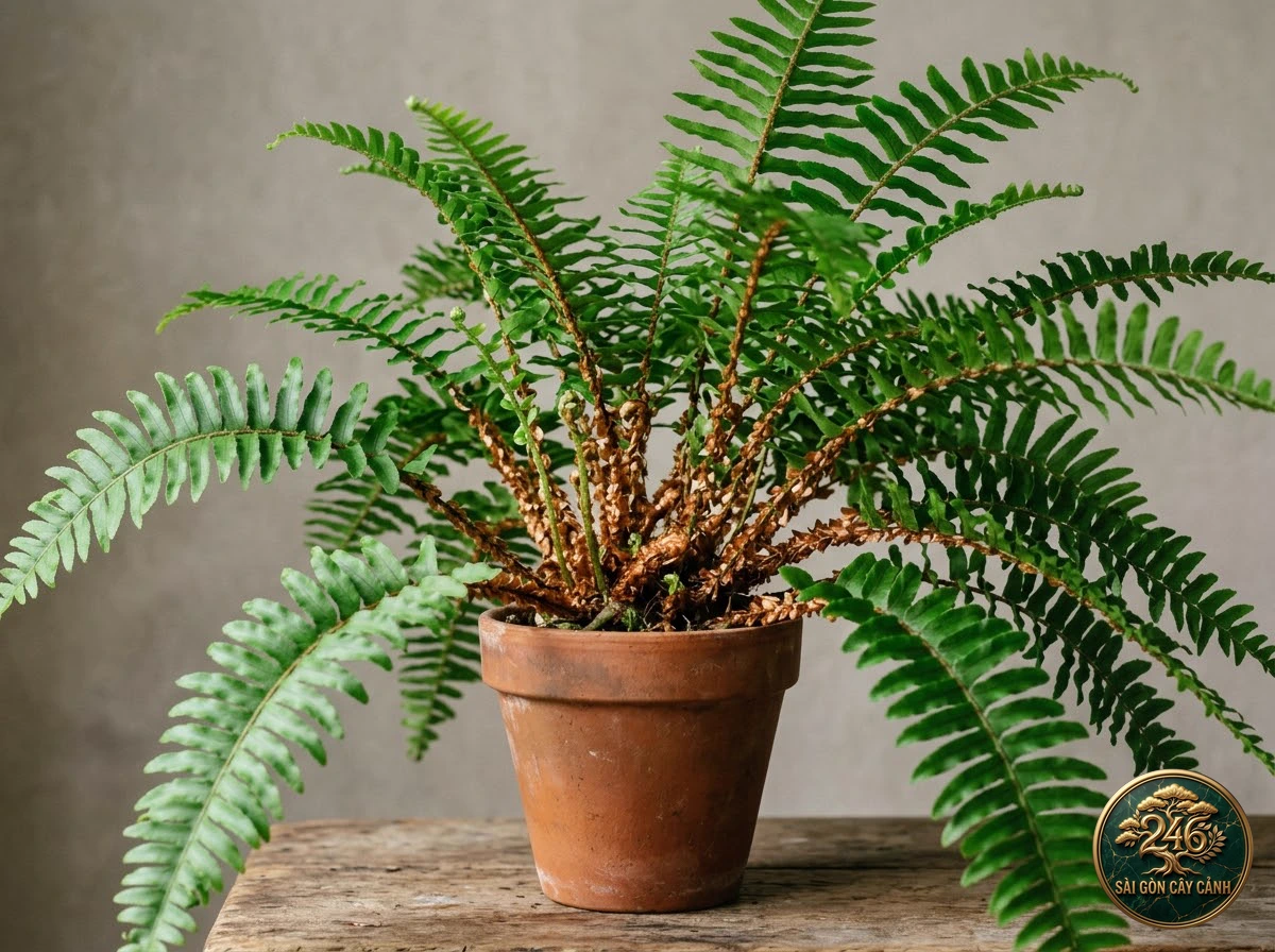 Cây dương xỉ vảy nâu châu á (Nephrolepis brownii) - Đặc điểm nhận diện chuẩn Sài Gòn Cây Cảnh