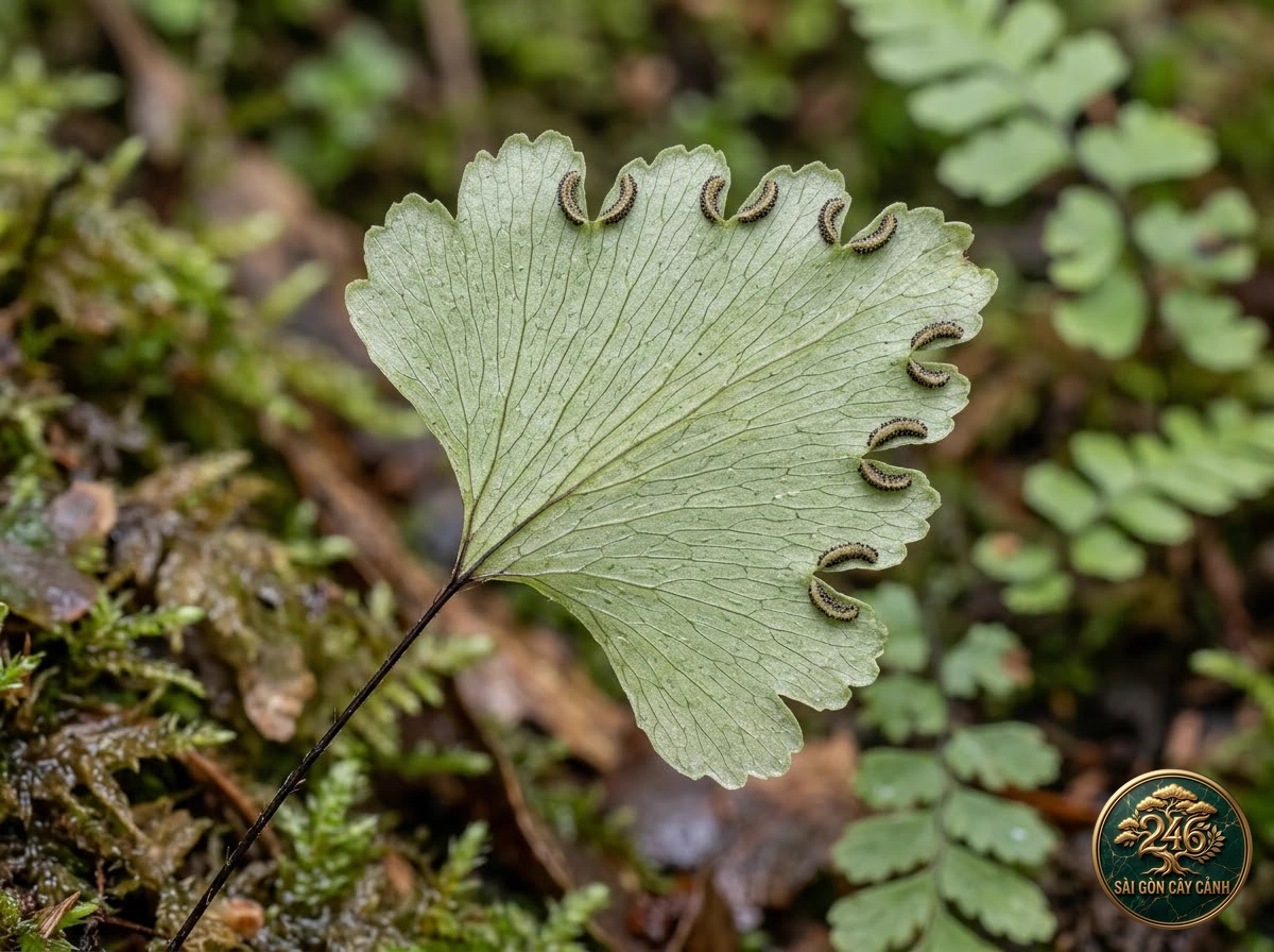Brittle maidenhair fern (Adiantum tenerum) - Identification close-up Saigon Cay Canh standard
