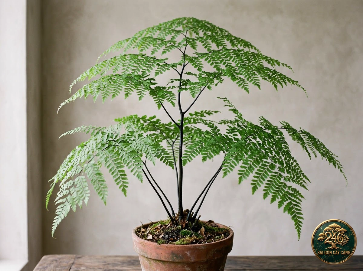 Cây dương xỉ tóc thần khổng lồ úc (Adiantum formosum) - Chân dung hình thái chuẩn Sài Gòn Cây Cảnh